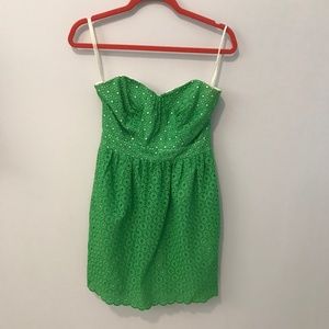 Shoshanna Eyelet Green Dress
